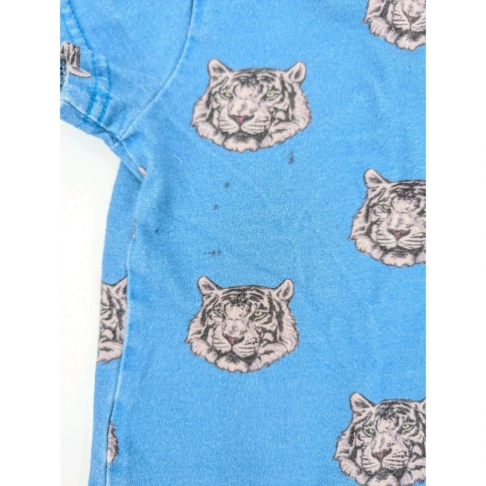 Lola and the Boys T Shirt Short Set Boys Size 2t Blue Tiger Outfit